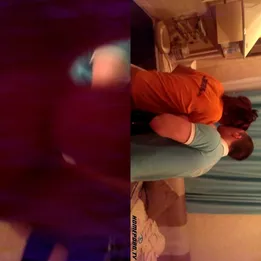 Brother fucks his sister hard in the kitchen in doggy style