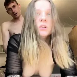 Brother fucks his beautiful sister hard in doggy style