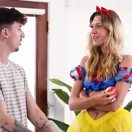 Sweet Sister is wearing a princess costume for here brother