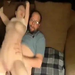 Daughter skillfully rides her perverted daddy's cock