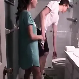 Real brother and sister home webcam in handjob bathroom